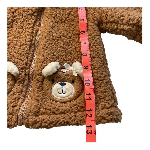 Baby Essentials 18M Sherpa Teddy Bear Hoodie Jacket Zip Up Brown Unisex - Picture 4 of 9